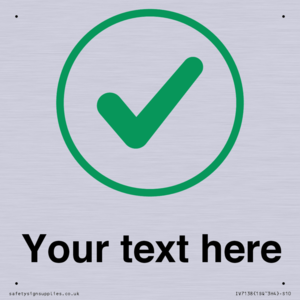 Custom plain background, green tick in circle sign